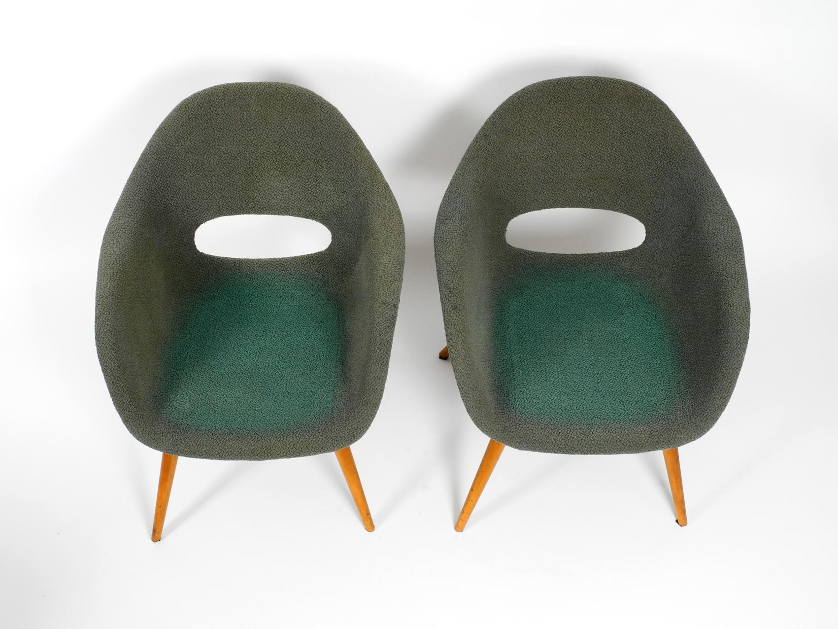 Two Lounge Chairs Miroslav Navratil with Fiberglass Shell and Original Cover 10