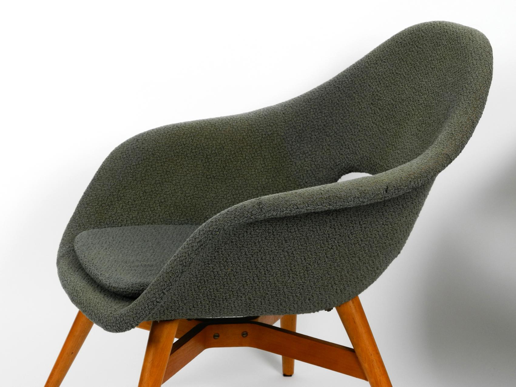 Two Lounge Chairs Miroslav Navratil with Fiberglass Shell and Original Cover 1