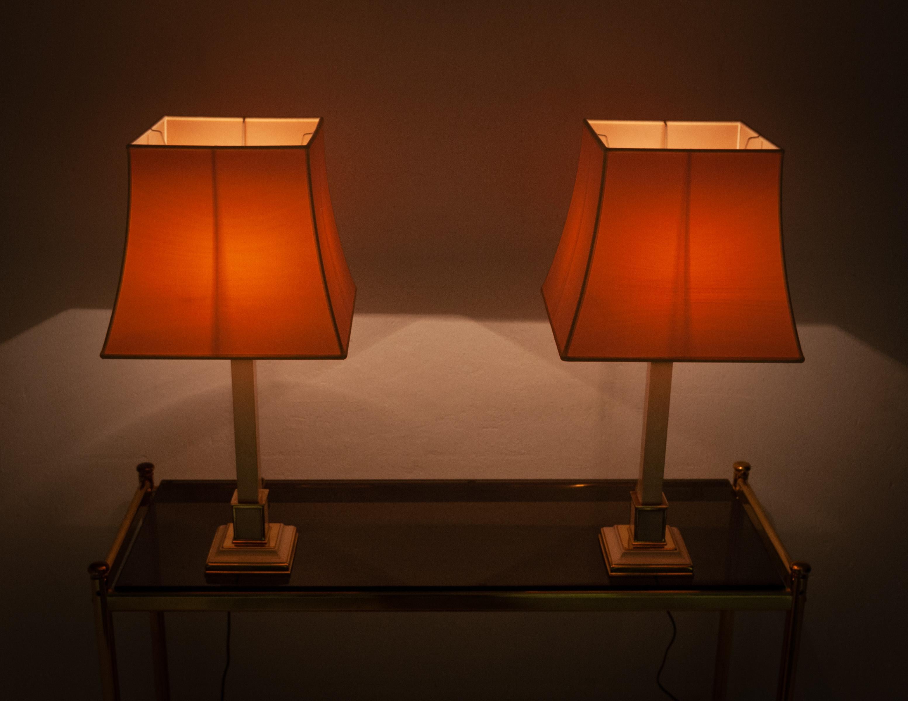 Two 1970s Table Lamps Hollywood Regency 1