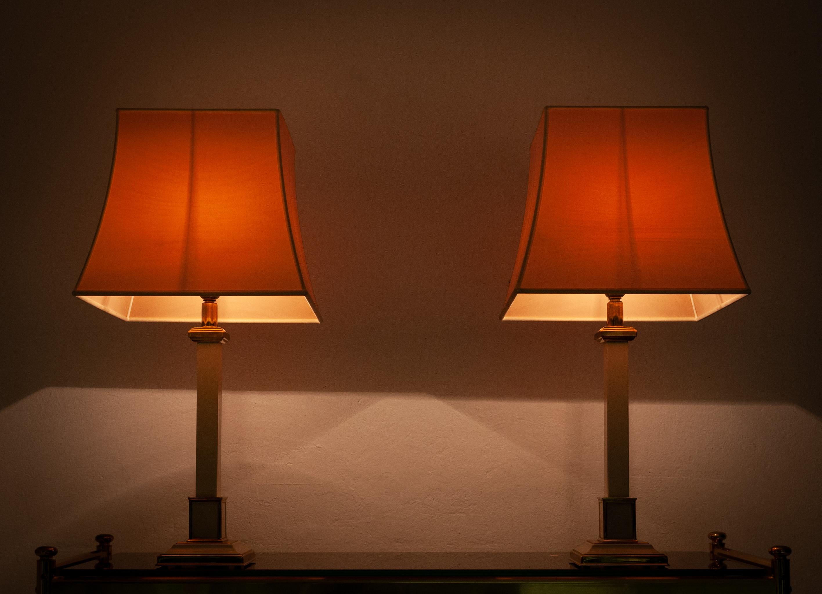 Two 1970s Table Lamps Hollywood Regency 2