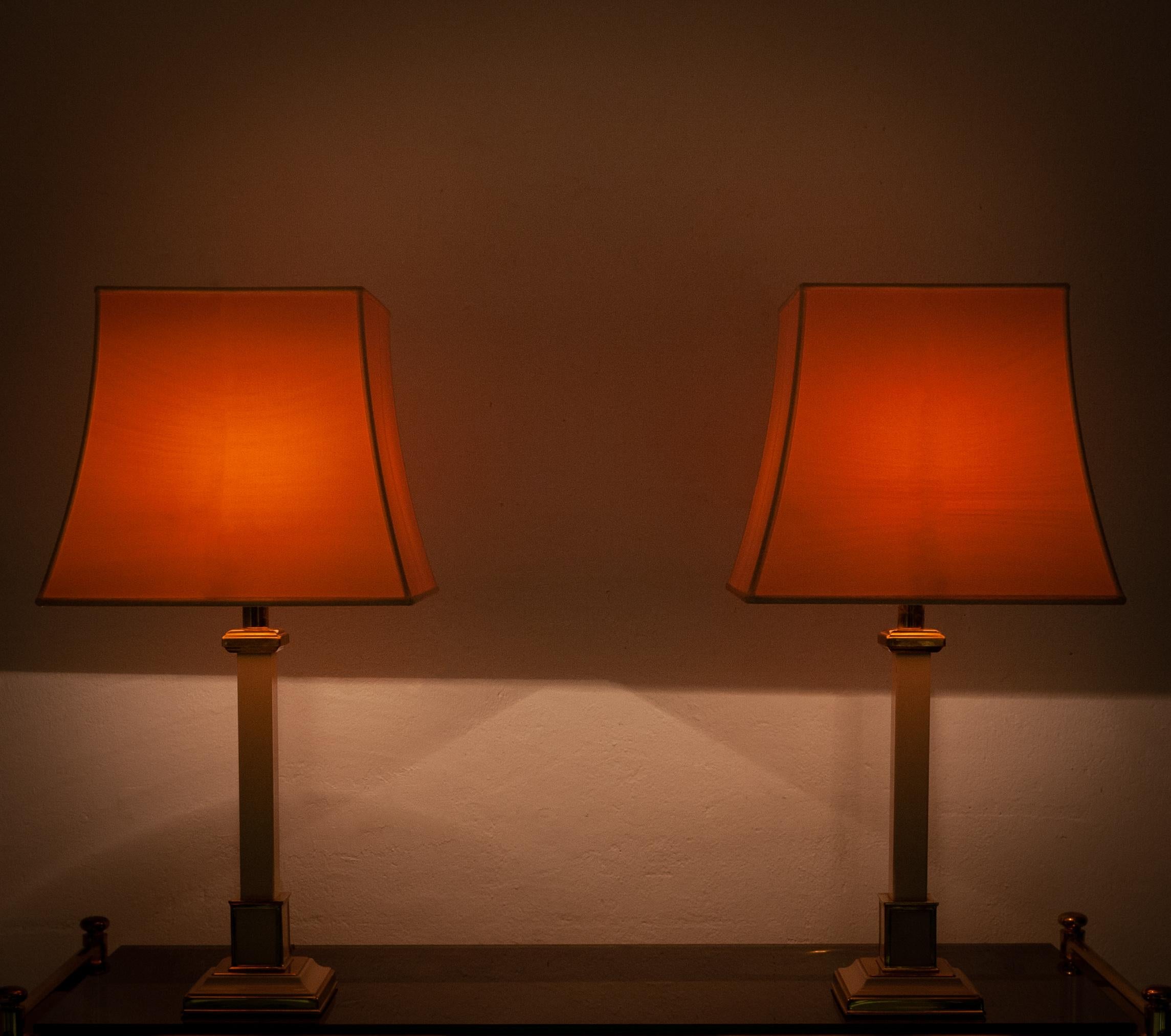 Two 1970s Table Lamps Hollywood Regency 3