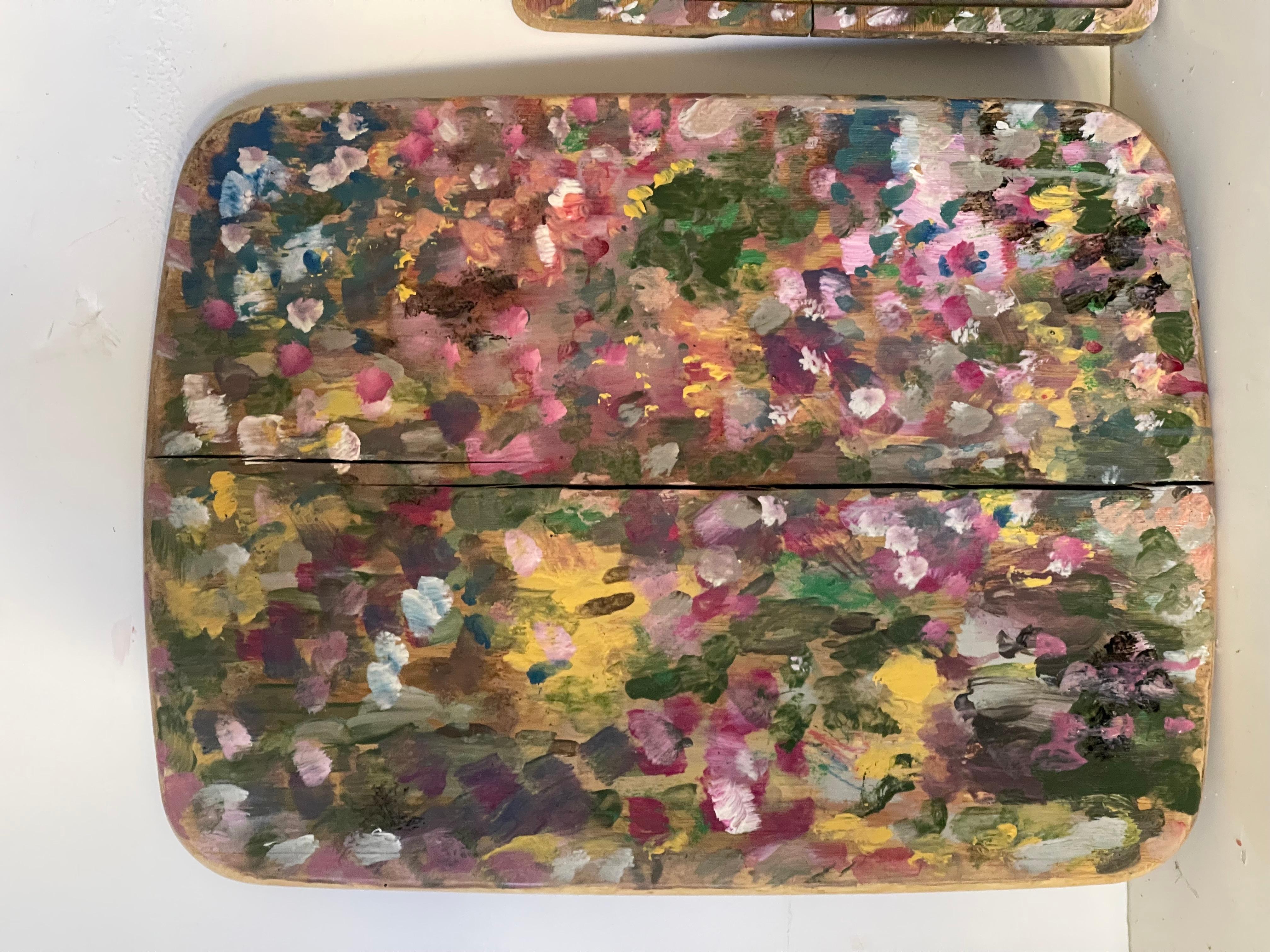 Zwei abstrakte Gemälde auf Karton Painters Pallet (Organische Moderne) im Angebot