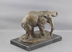 Two African Elephants. Bronze, Marble, after Models from Milo ‘1939-‘