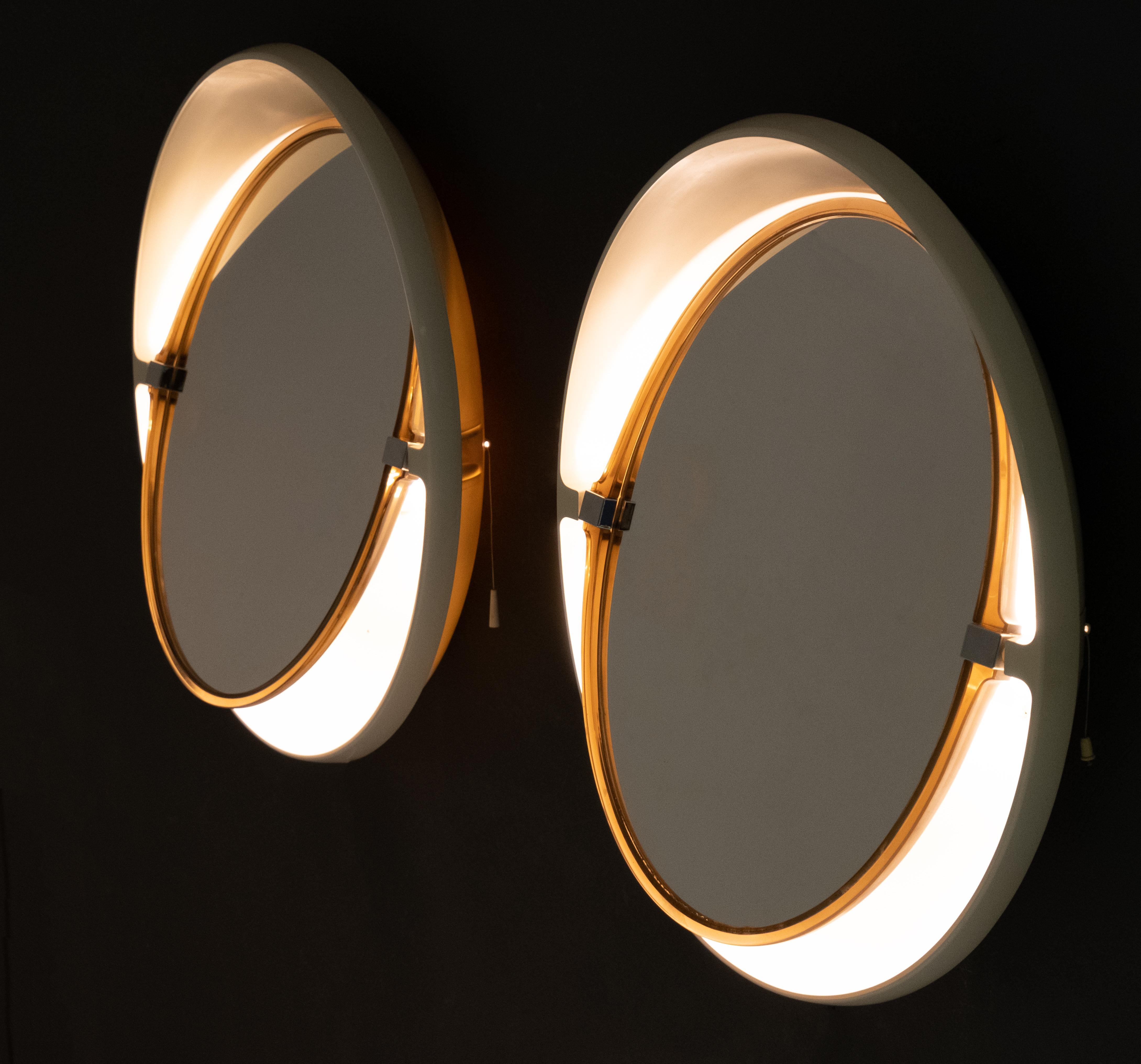 Space Age Two Alibert Backlit Mirrors, 1970s