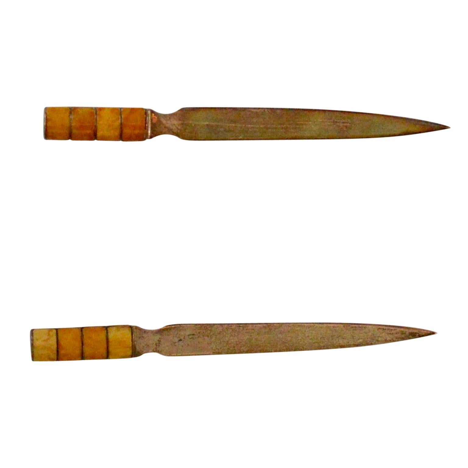 Two Amber And Silver Letter Openers For Sale 6