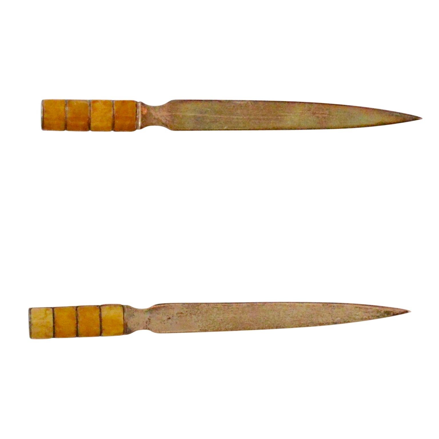Two Amber And Silver Letter Openers For Sale 8