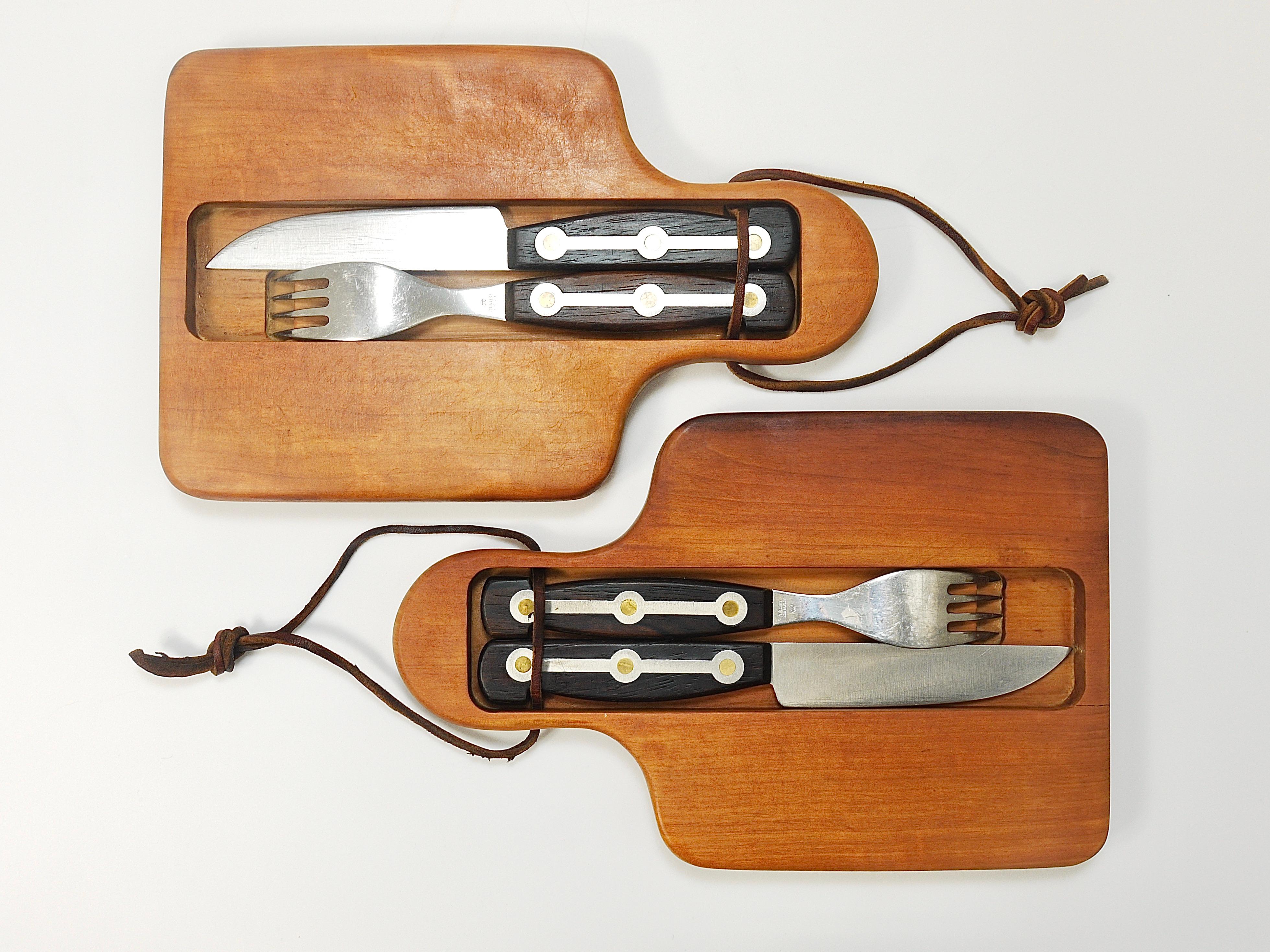 Two Amboss 1050 Snack Board Fork and Knife Sets, Austria, 1960s For Sale 3