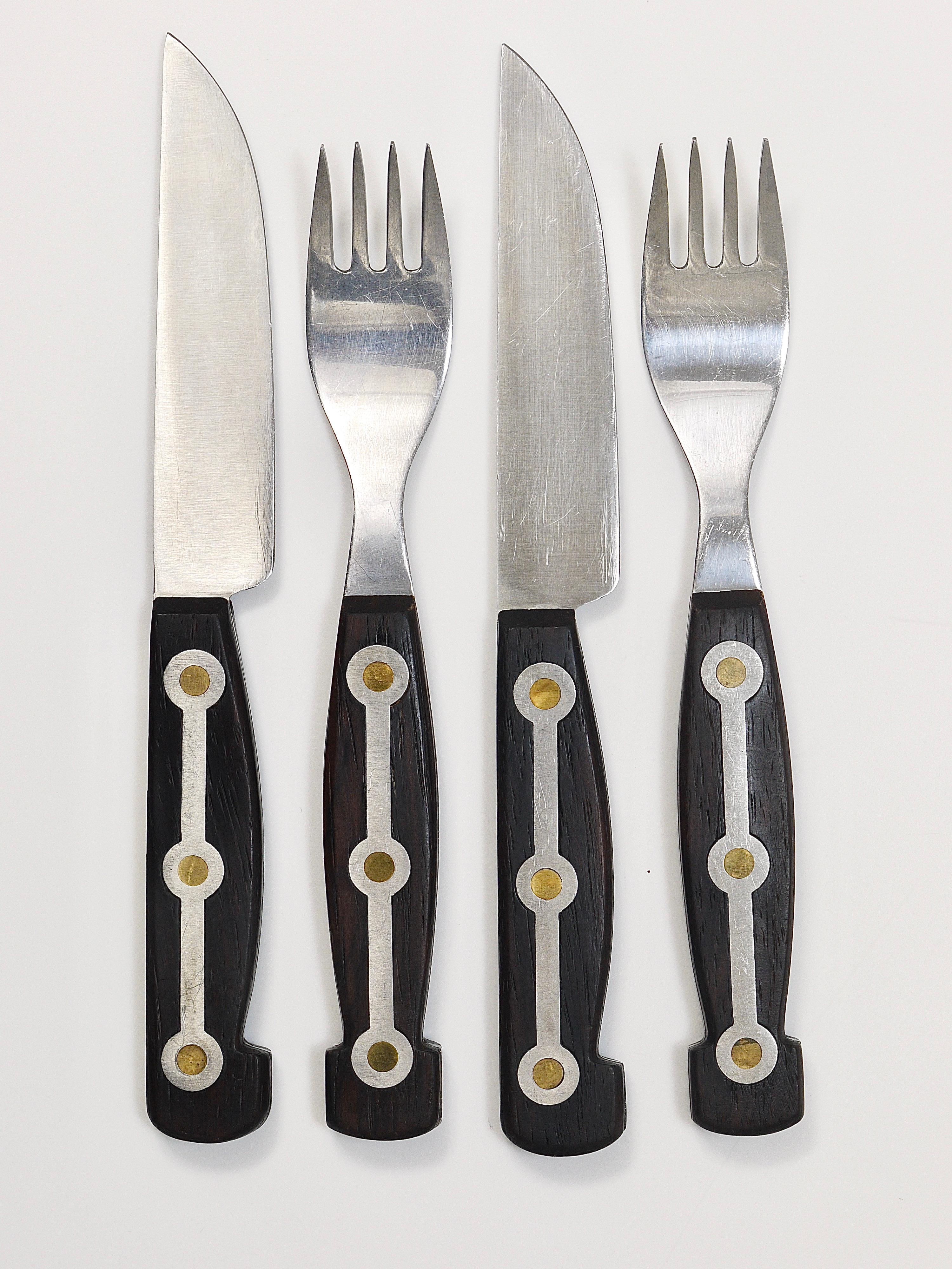Two Amboss 1050 Snack Board Fork and Knife Sets, Austria, 1960s For Sale 4