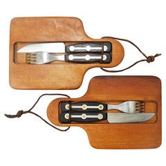 Two Amboss 1050 Snack Board Fork and Knife Sets, Austria, 1960s