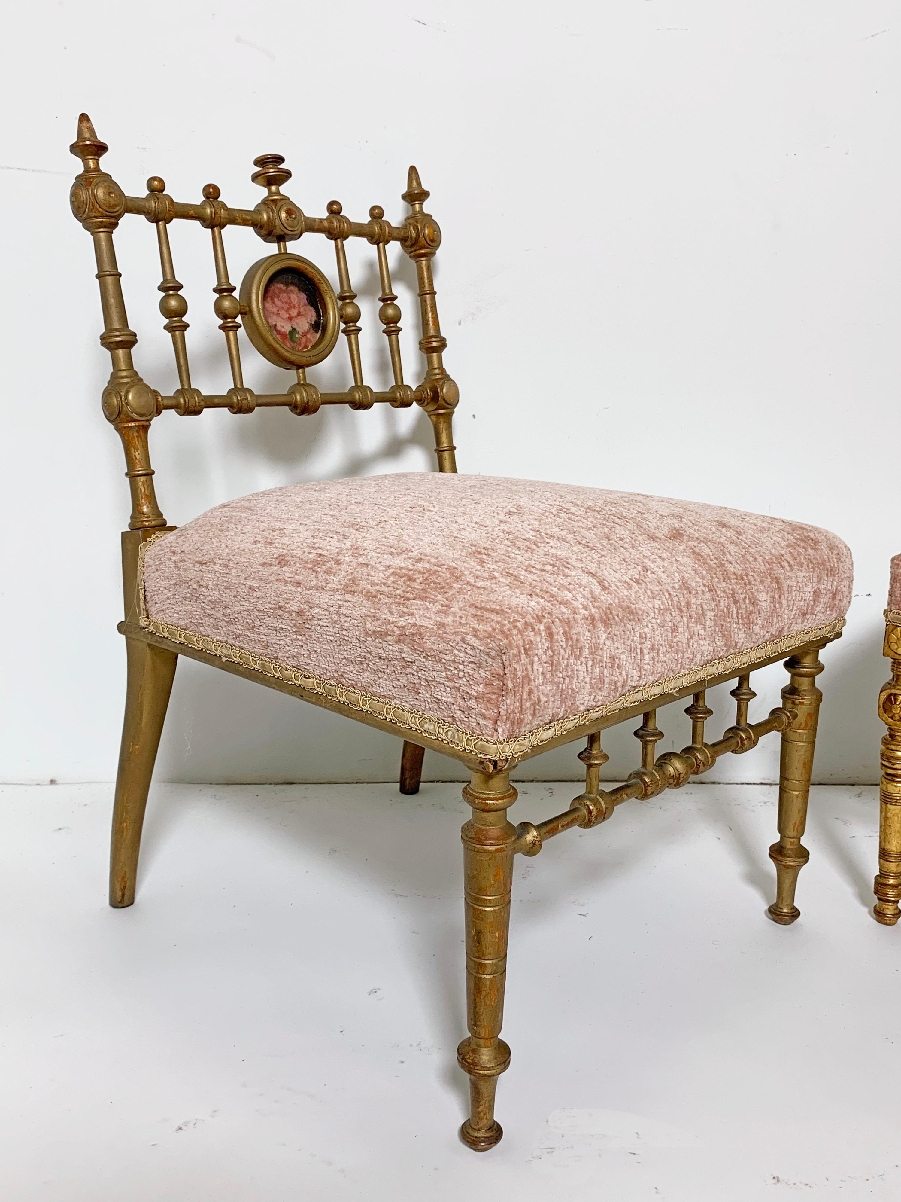 Two American Aesthetic Movement Giltwood Slipper Chairs, circa Late 1800s 3