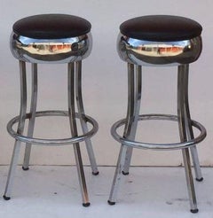 Two American Chrome Bar Stools 'Priced Individually'