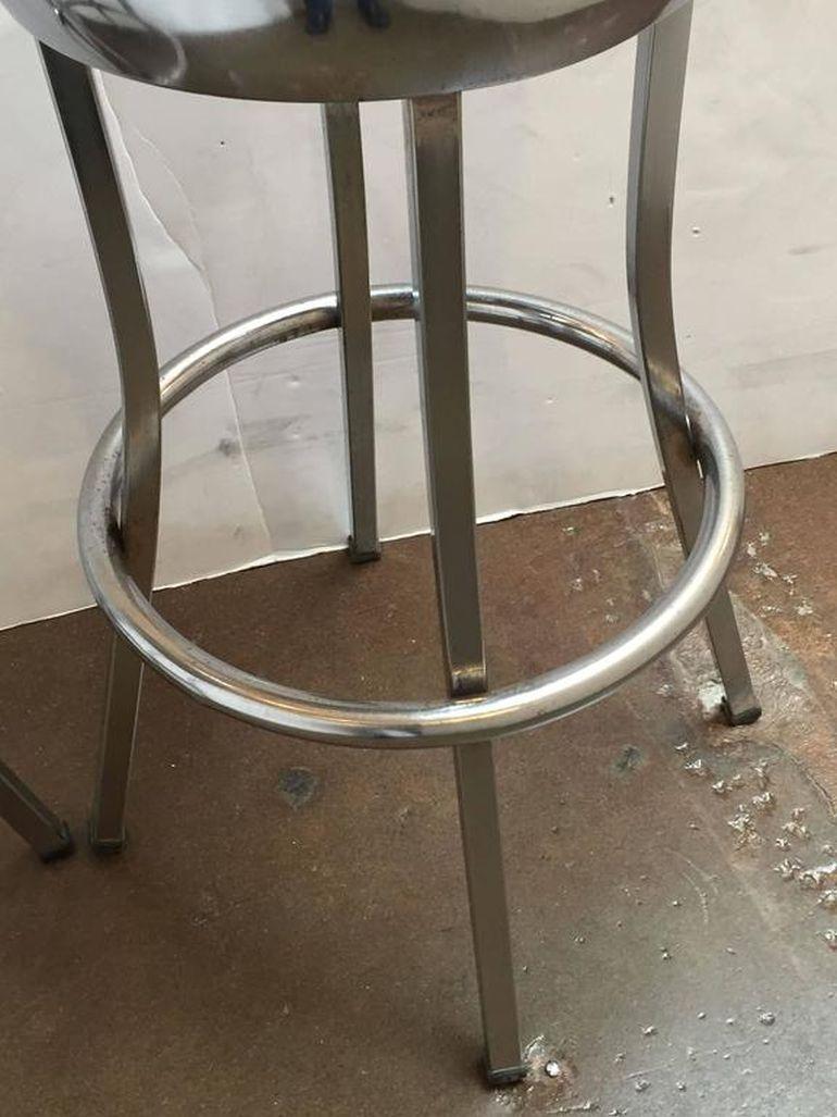 Metal Two American Chrome Bar Stools 'Priced Individually' For Sale