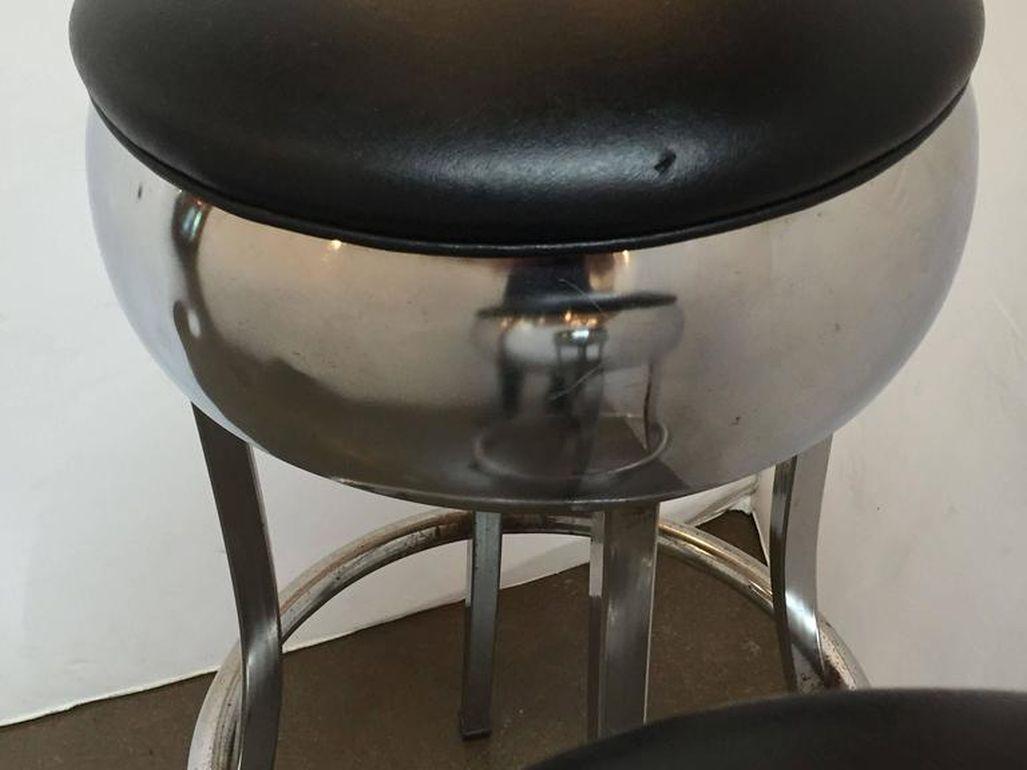 Two American Chrome Bar Stools 'Priced Individually' For Sale 2