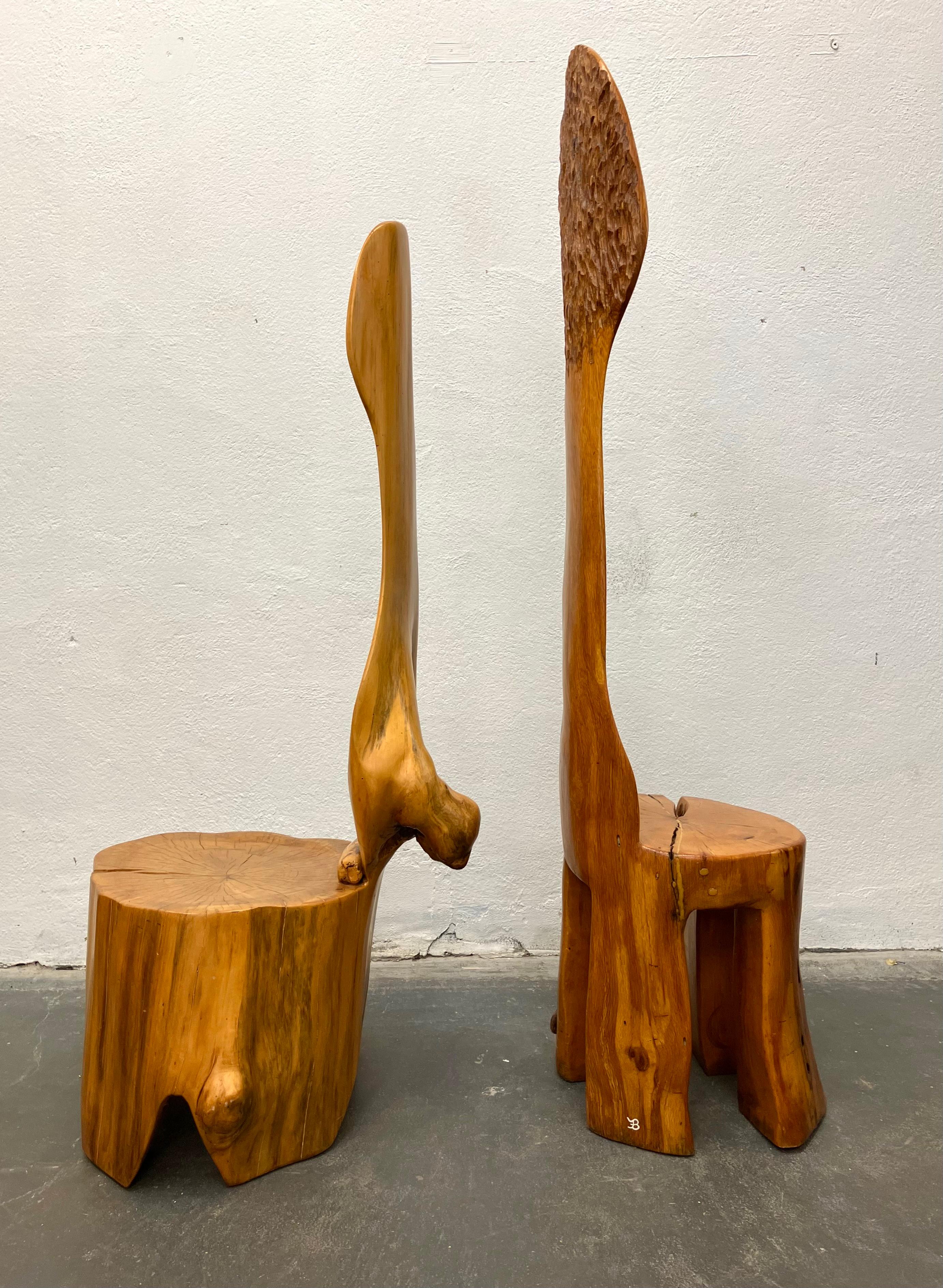 Cyprès Deux chaises de studio American Craft  en vente