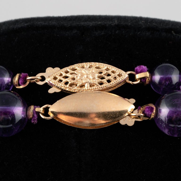 Two Amethyst Gold Beaded Necklaces, 1980s For Sale 2