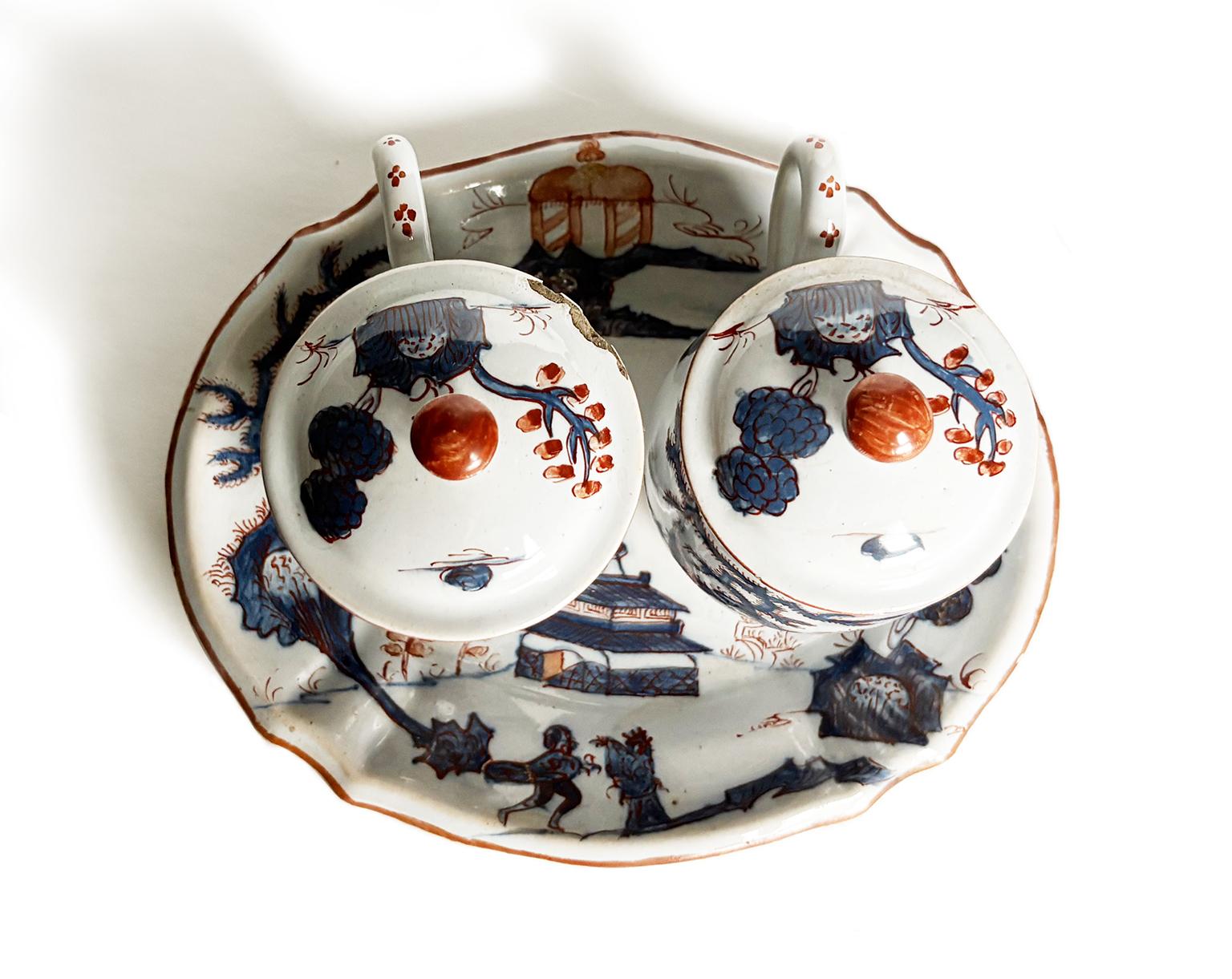 Deux pots de moutarde anciens en maïolique, Milan, 1745-1788 Circa en vente 6