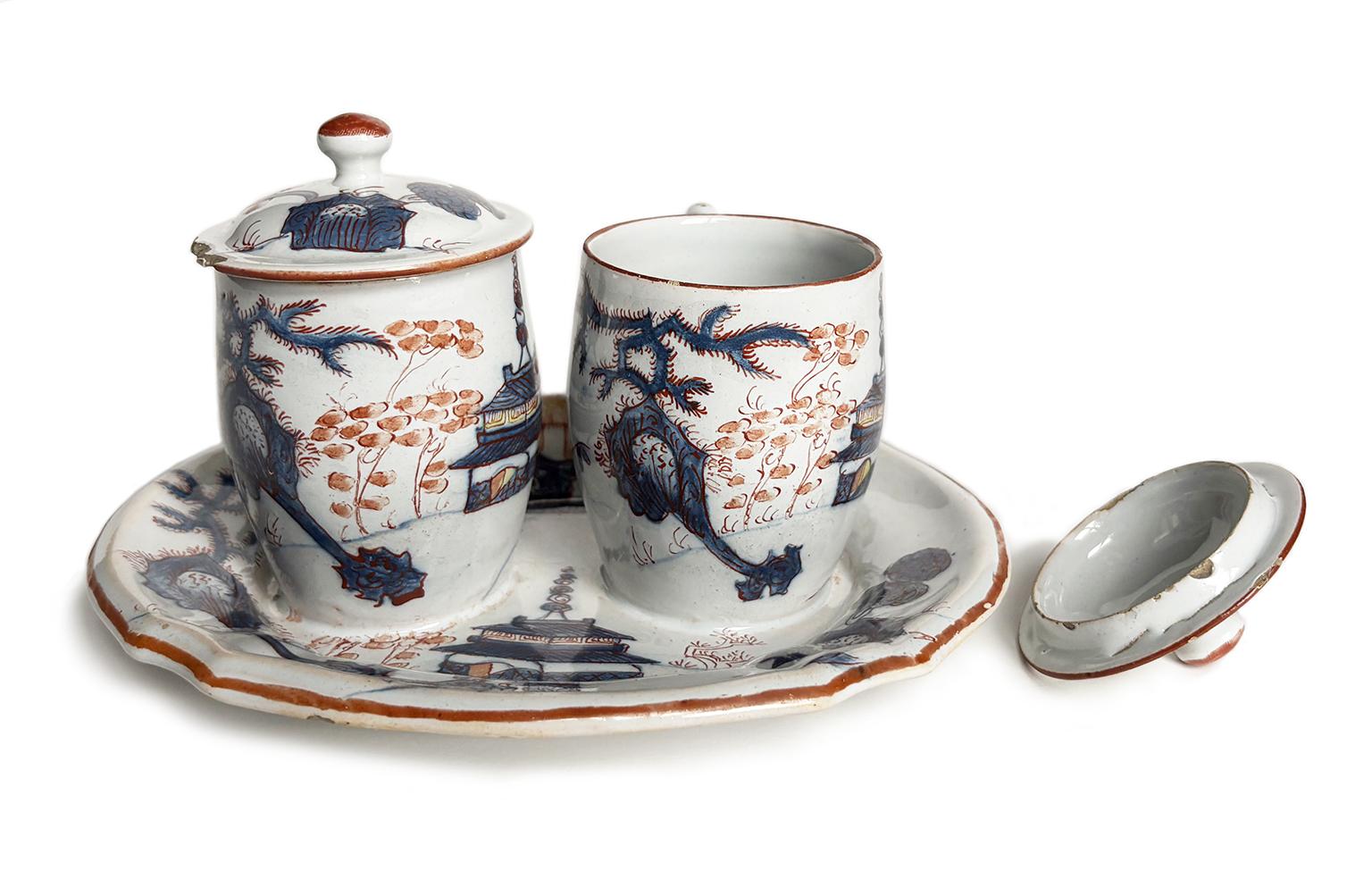 Deux pots de moutarde anciens en maïolique, Milan, 1745-1788 Circa en vente 11
