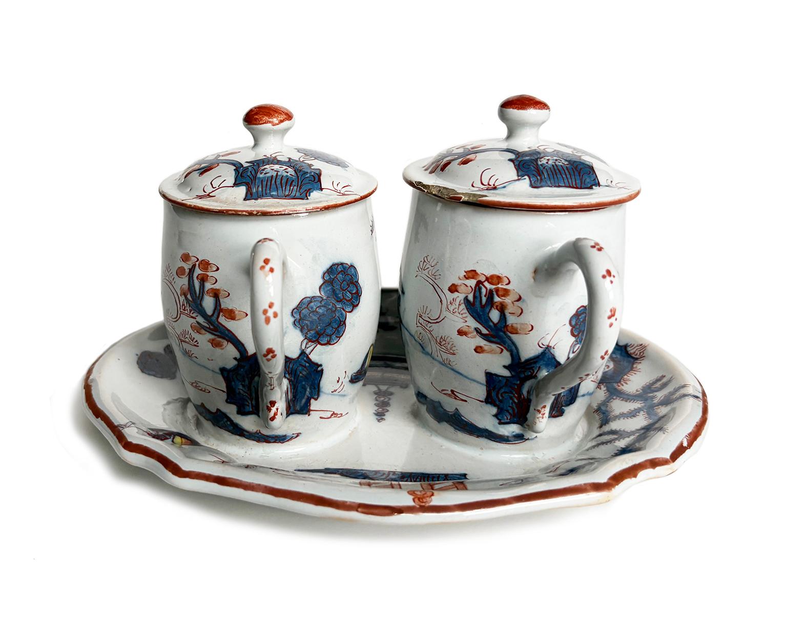 Deux pots de moutarde anciens en maïolique, Milan, 1745-1788 Circa en vente 1