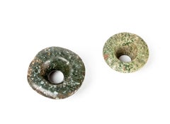 Two Ancient Mayan Jade Ear Plugs Fifth to Seventh Century AD