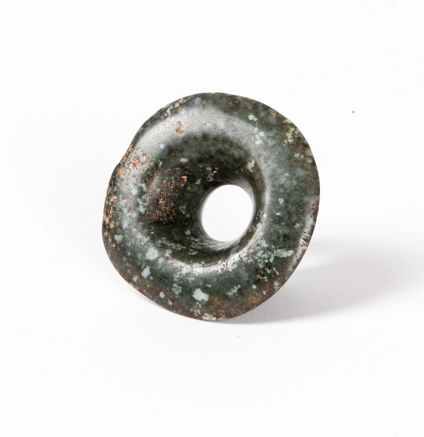 Two Ancient Mayan Jade Ear Plugs Fifth to Seventh Century AD For Sale 2