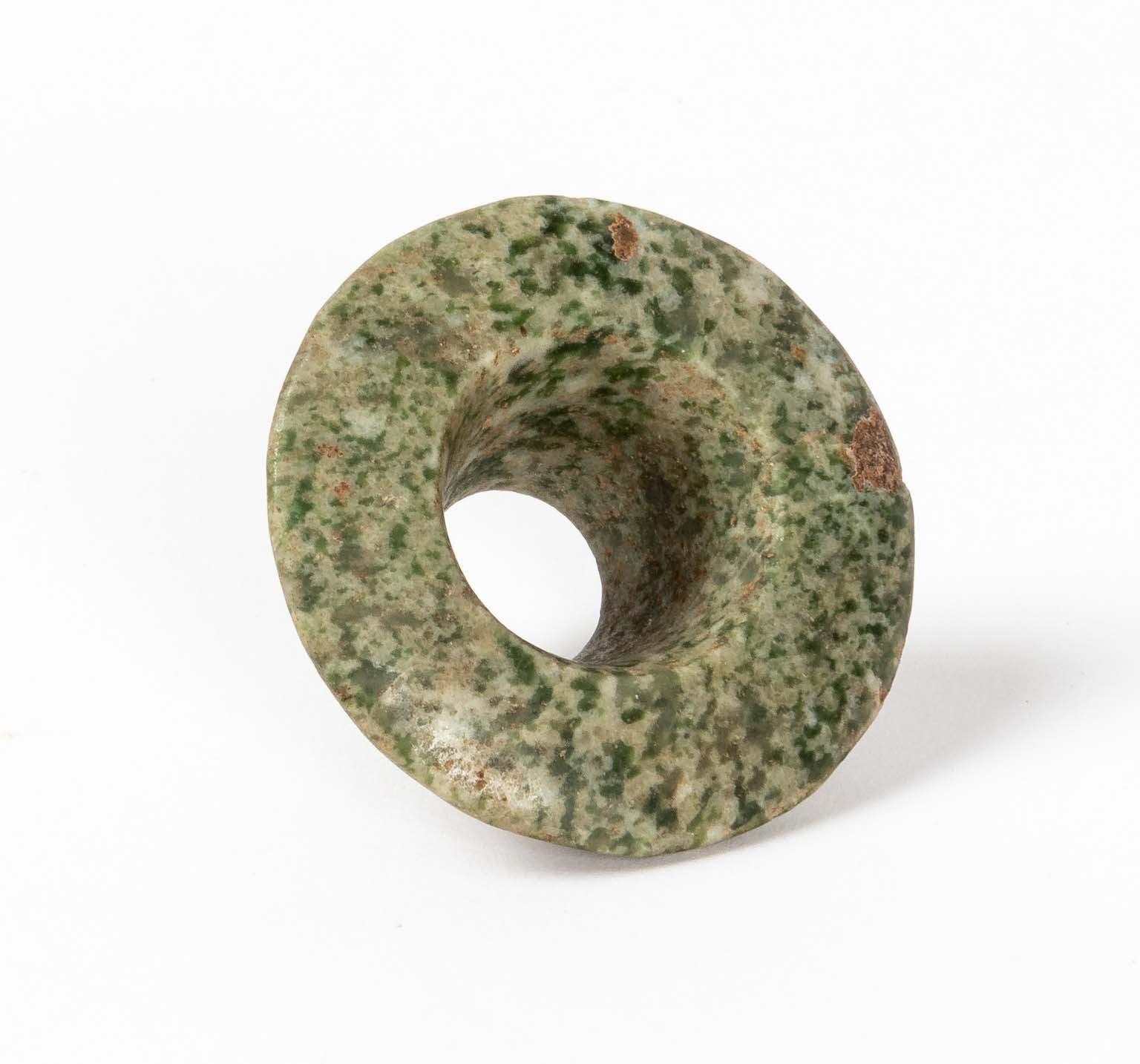 Two Ancient Mayan Jade Ear Plugs Fifth to Seventh Century AD For Sale 3