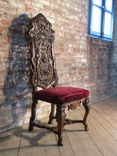 Two Anglo-Dutch late 17th Century carved side Chairs, Manner of Daniel Marot