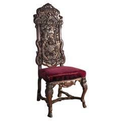 Two Anglo-Dutch late 17th Century carved side Chairs, Manner of Daniel Marot