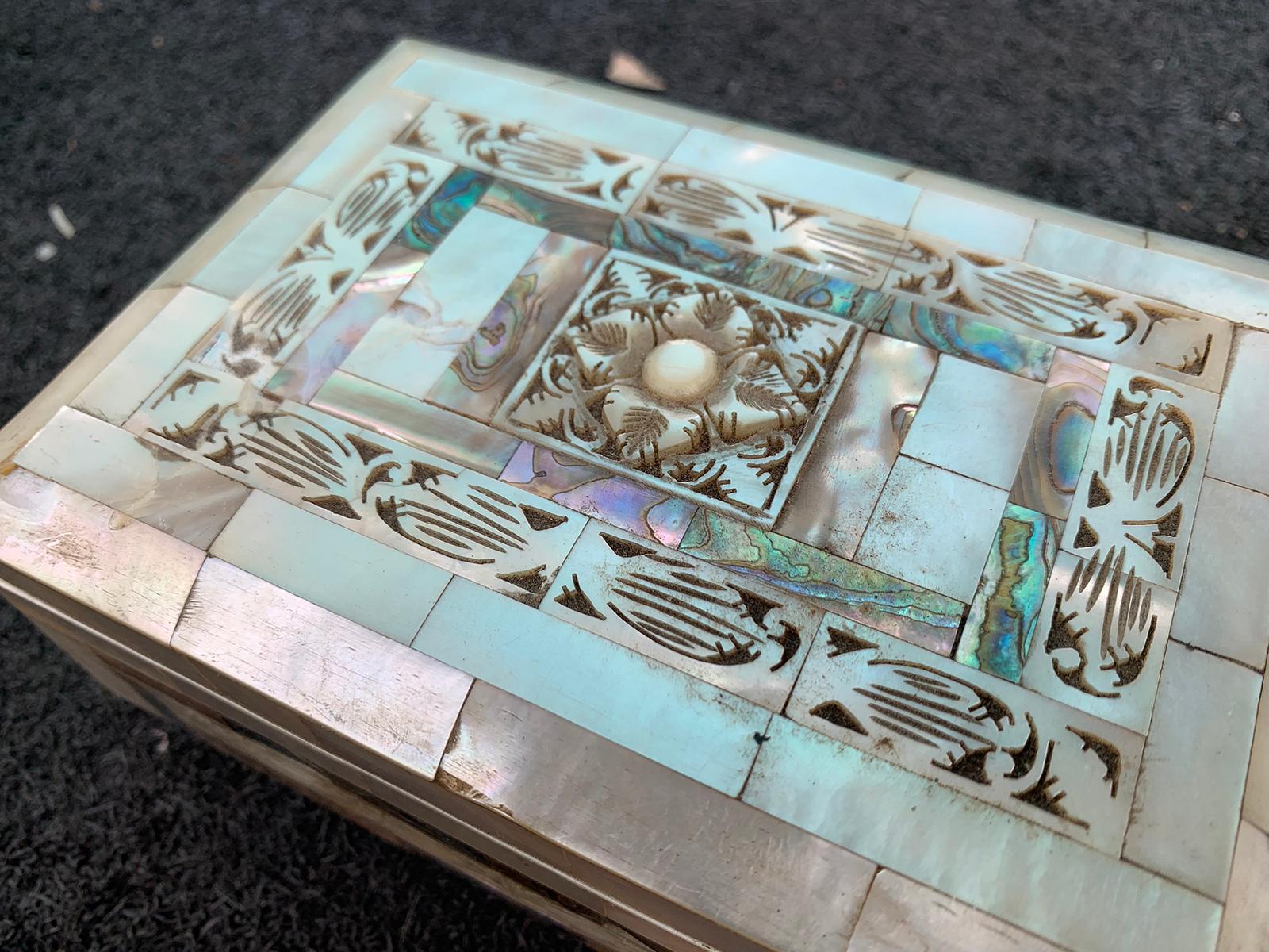 Two Anglo-Indian Visakhapatnam Mother of Pearl Inlaid Boxes, circa 1920s-1930s 6