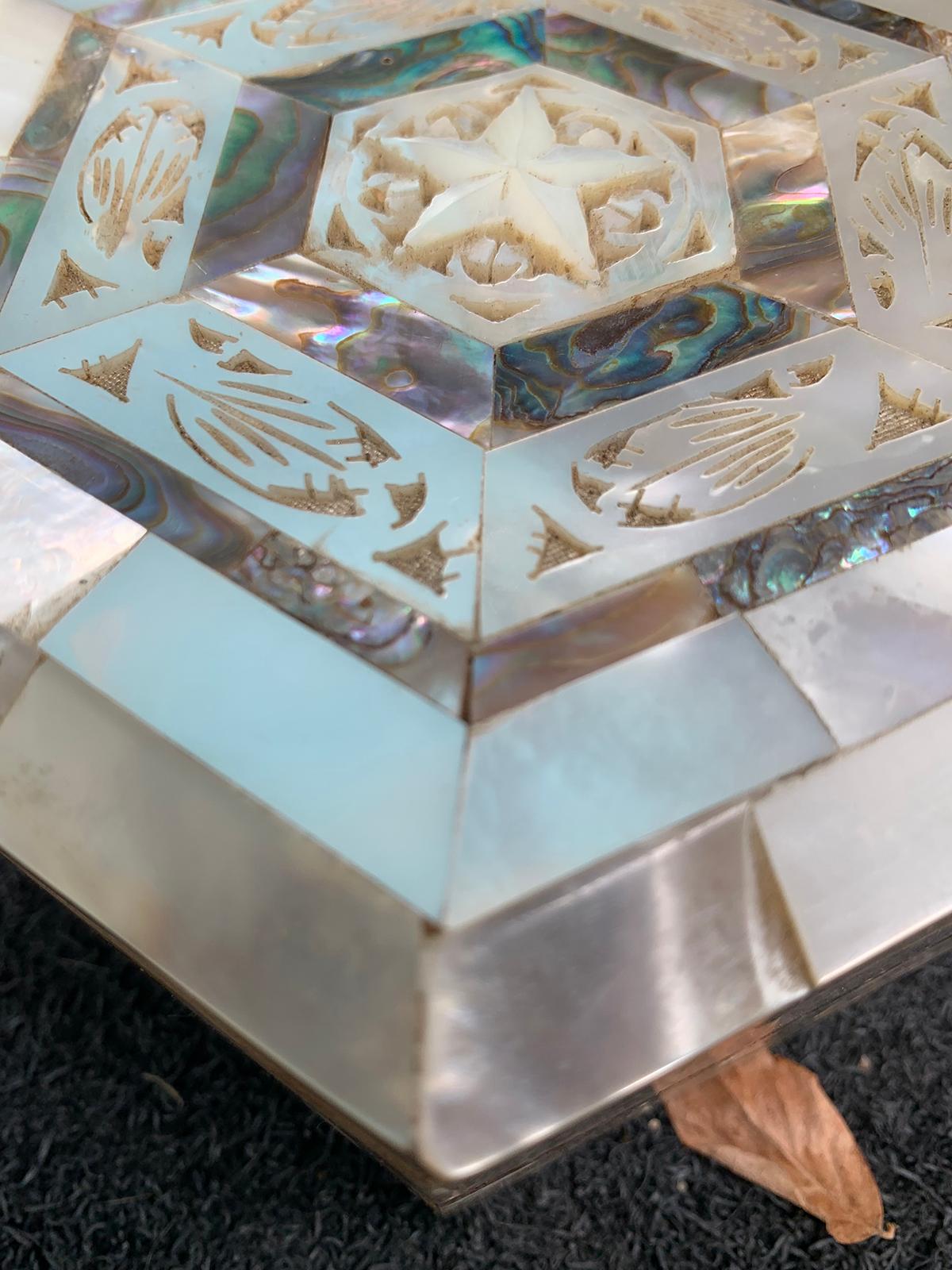 20th Century Two Anglo-Indian Visakhapatnam Mother of Pearl Inlaid Boxes, circa 1920s-1930s
