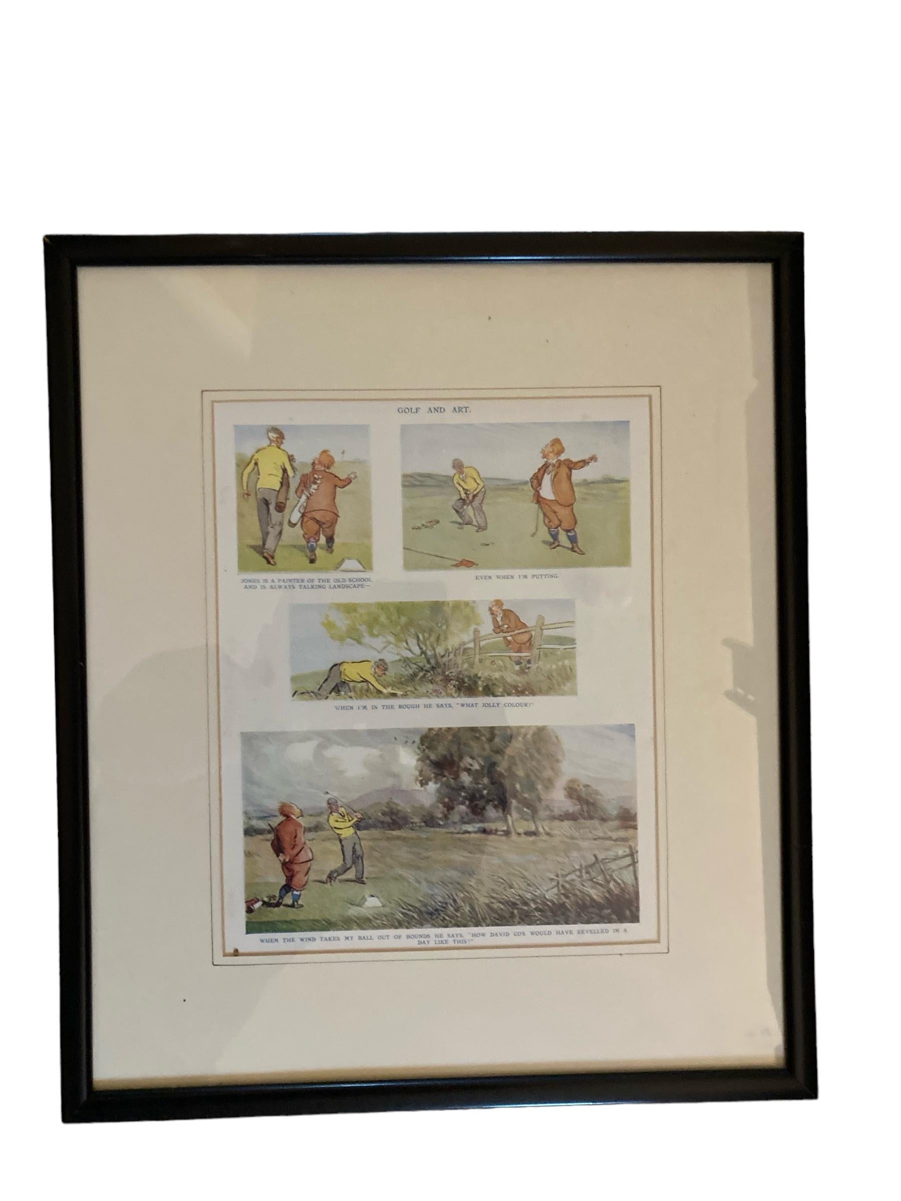 Two animated, cartoon character golfing prints For Sale 4