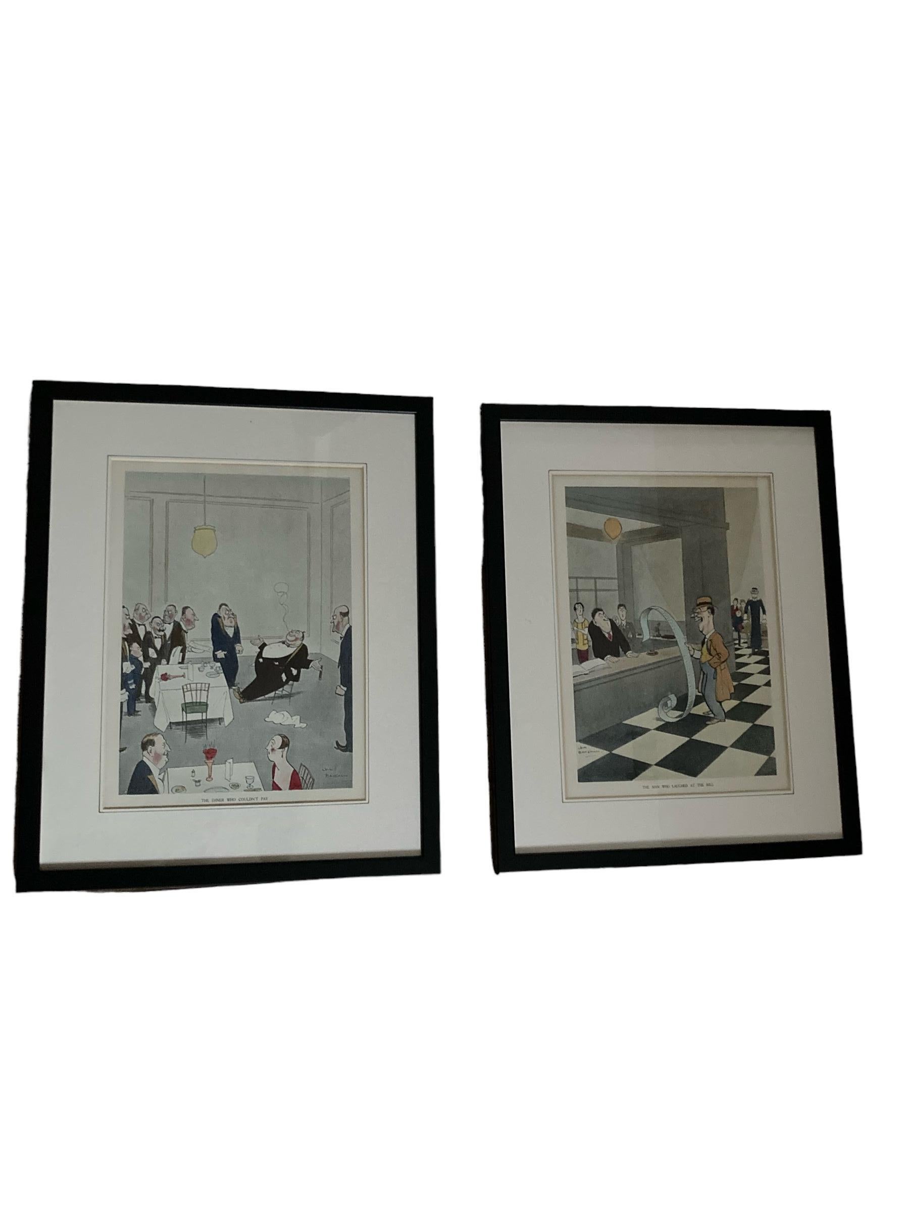 Two Animated Prints Hotel Restaurant Scene For Sale 2