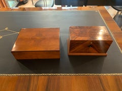 Two antique Biedermeier Boxes, different woods, South Germany circa 1840/1910