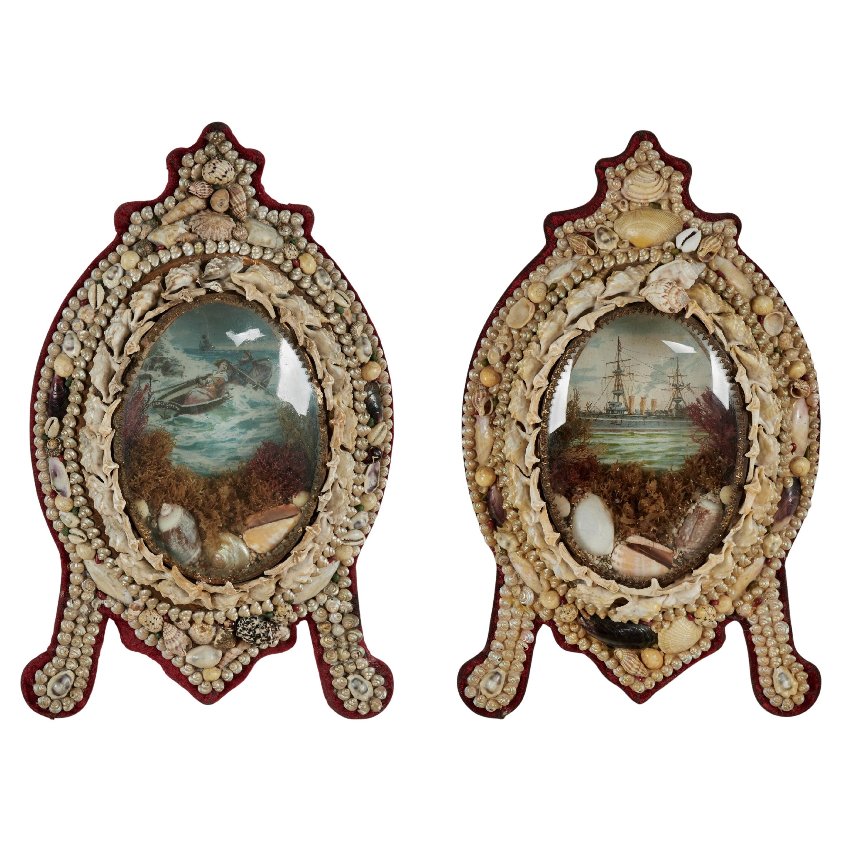 Dos tarjetas de San Valentín antiguas de marineros British Colonial