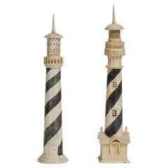 Two Antique Cape Hatteras Lighthouse Whalebone Sculptures Priced Individually
