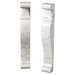 Two Antique Carrara Marble Corbels