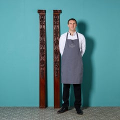 Two Antique Carved Mahogany Pilasters