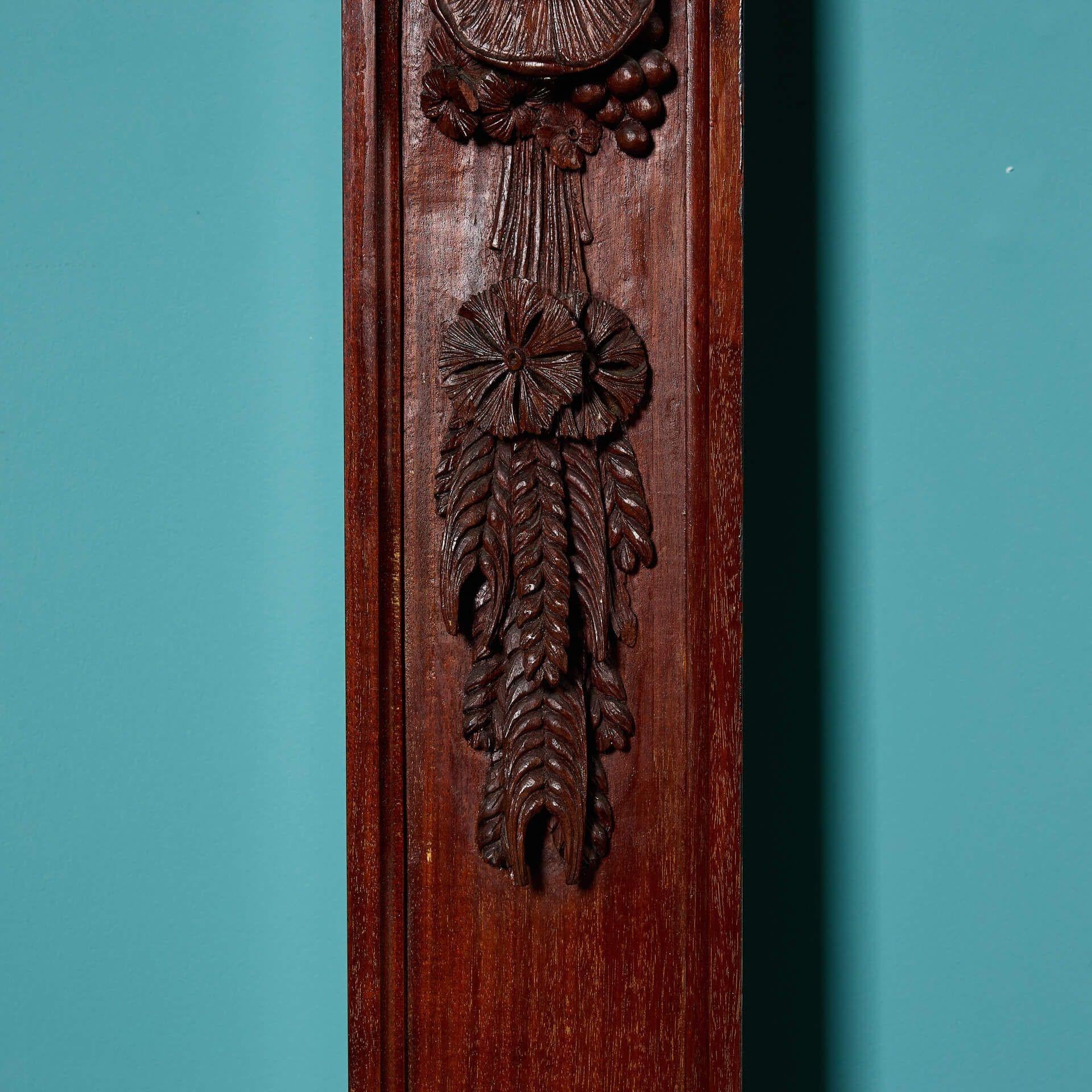 English Two Antique Carved Mahogany Pilasters For Sale