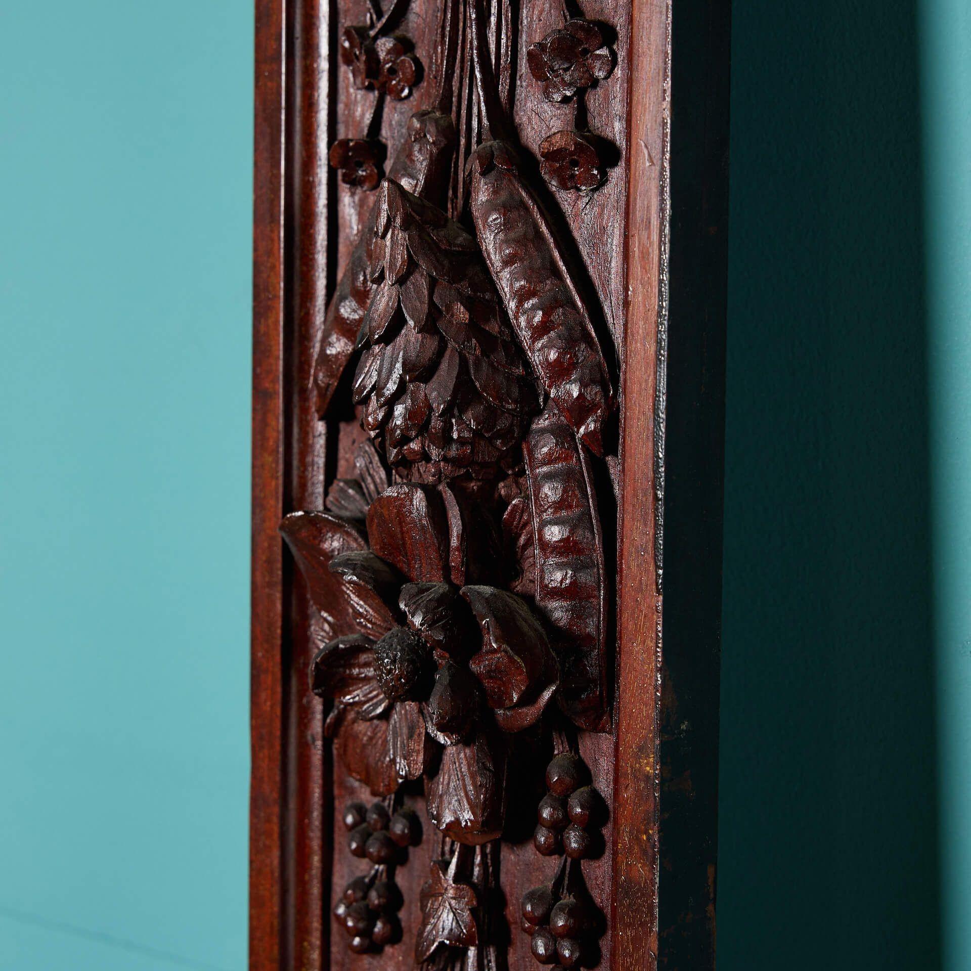 Two Antique Carved Mahogany Pilasters For Sale 1