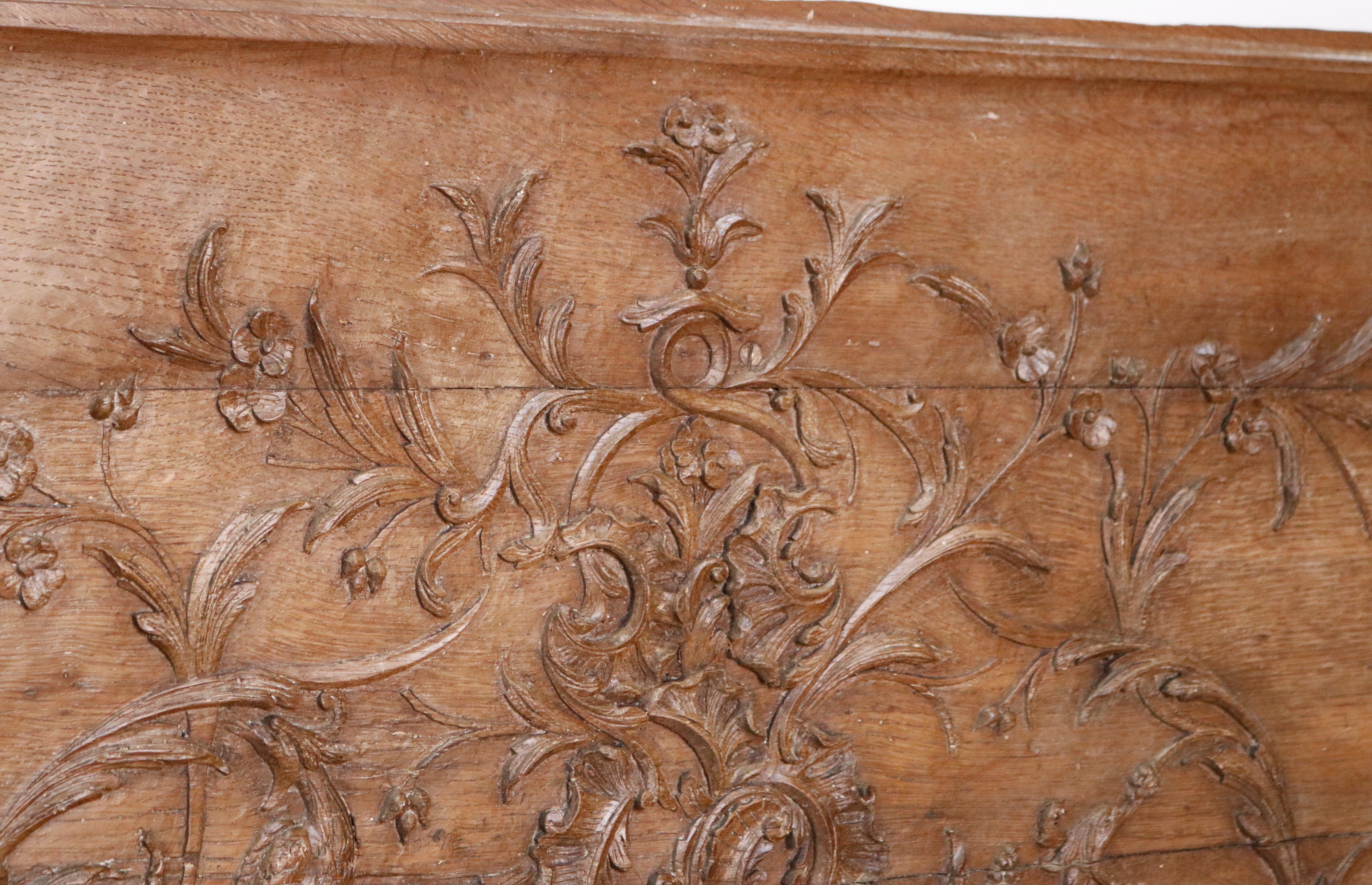 19th Century Two Antique Carved Oak Wall Panels