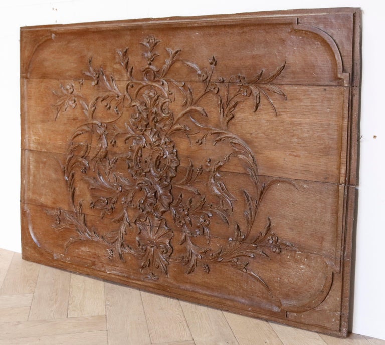 Two Antique Carved Oak Wall Panels For Sale at 1stDibs