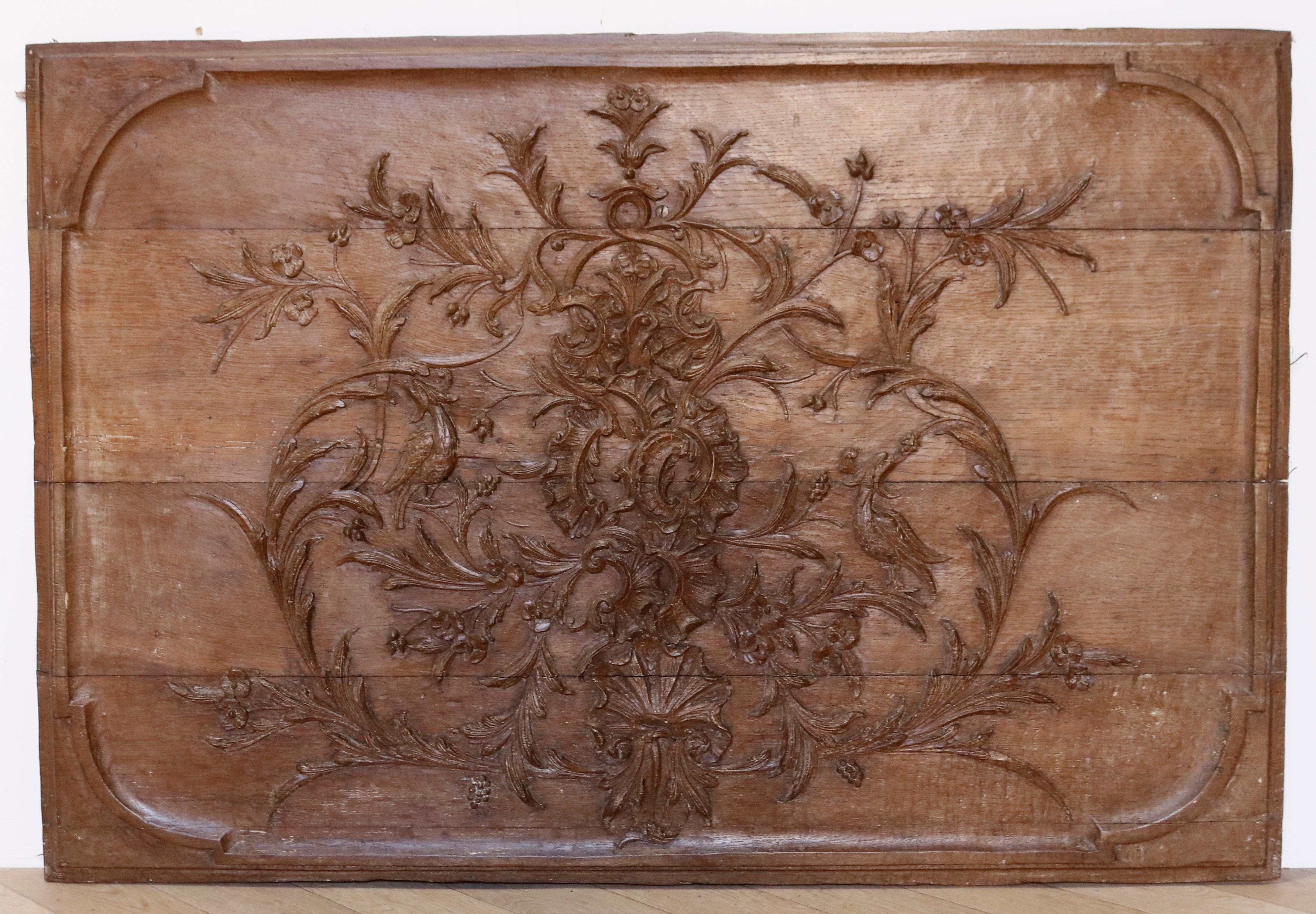 Two Antique Carved Oak Wall Panels 5