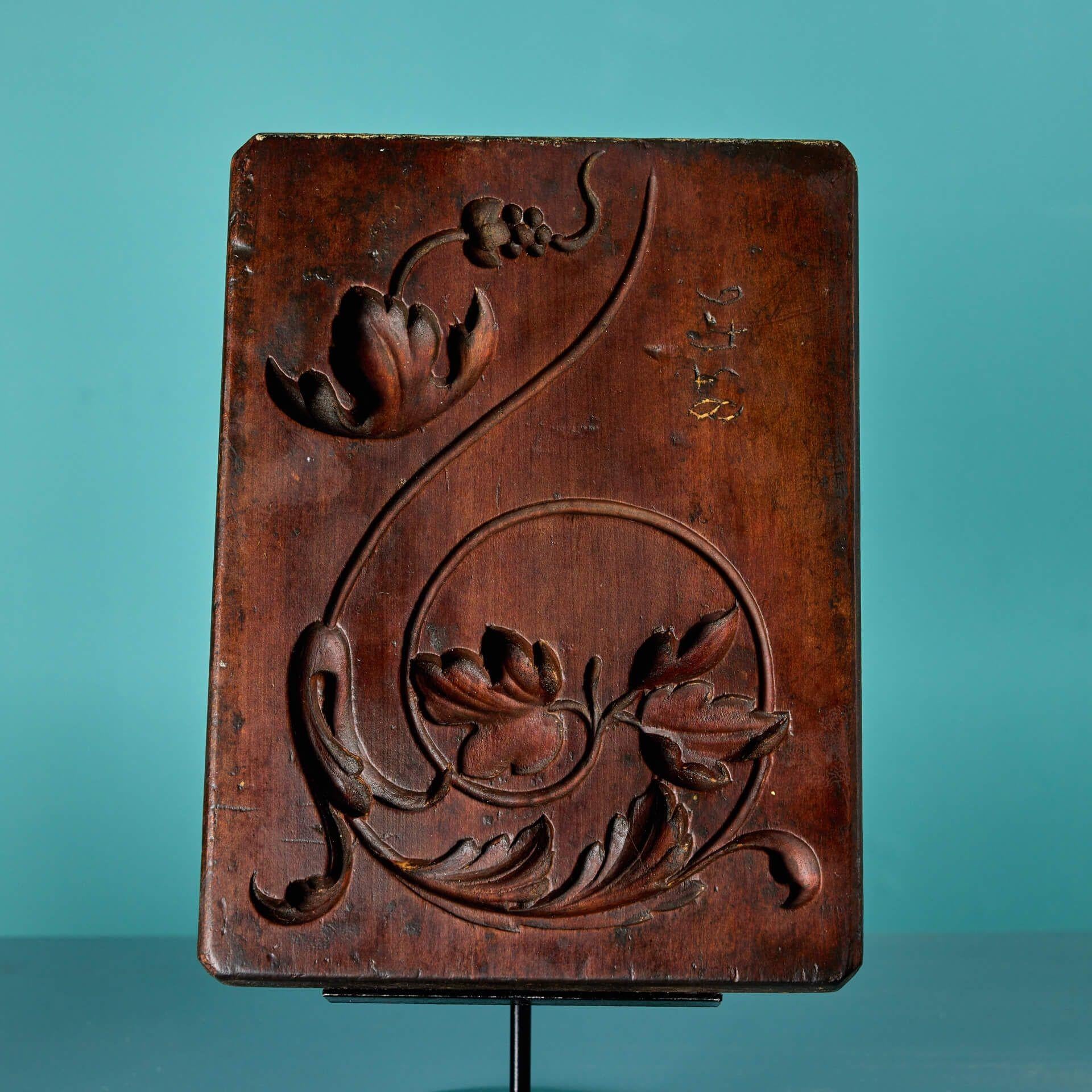 Hand-Carved Two Antique Carved Wooden Moulds Ex, Tucker Collection For Sale