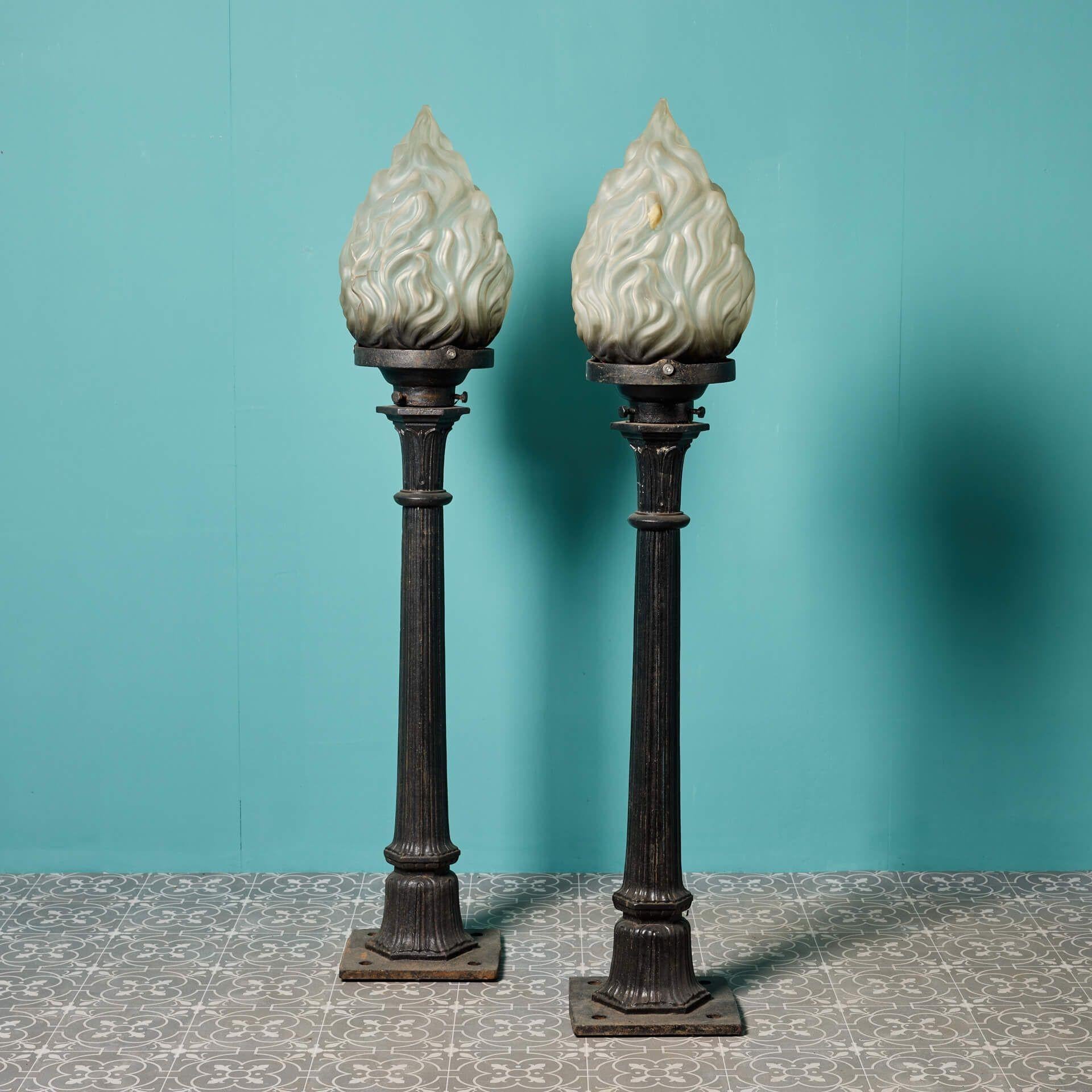 Two Antique Cast Iron Outside Lights In Good Condition For Sale In Wormelow, Herefordshire