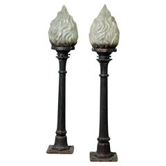 Two Used Cast Iron Outside Lights