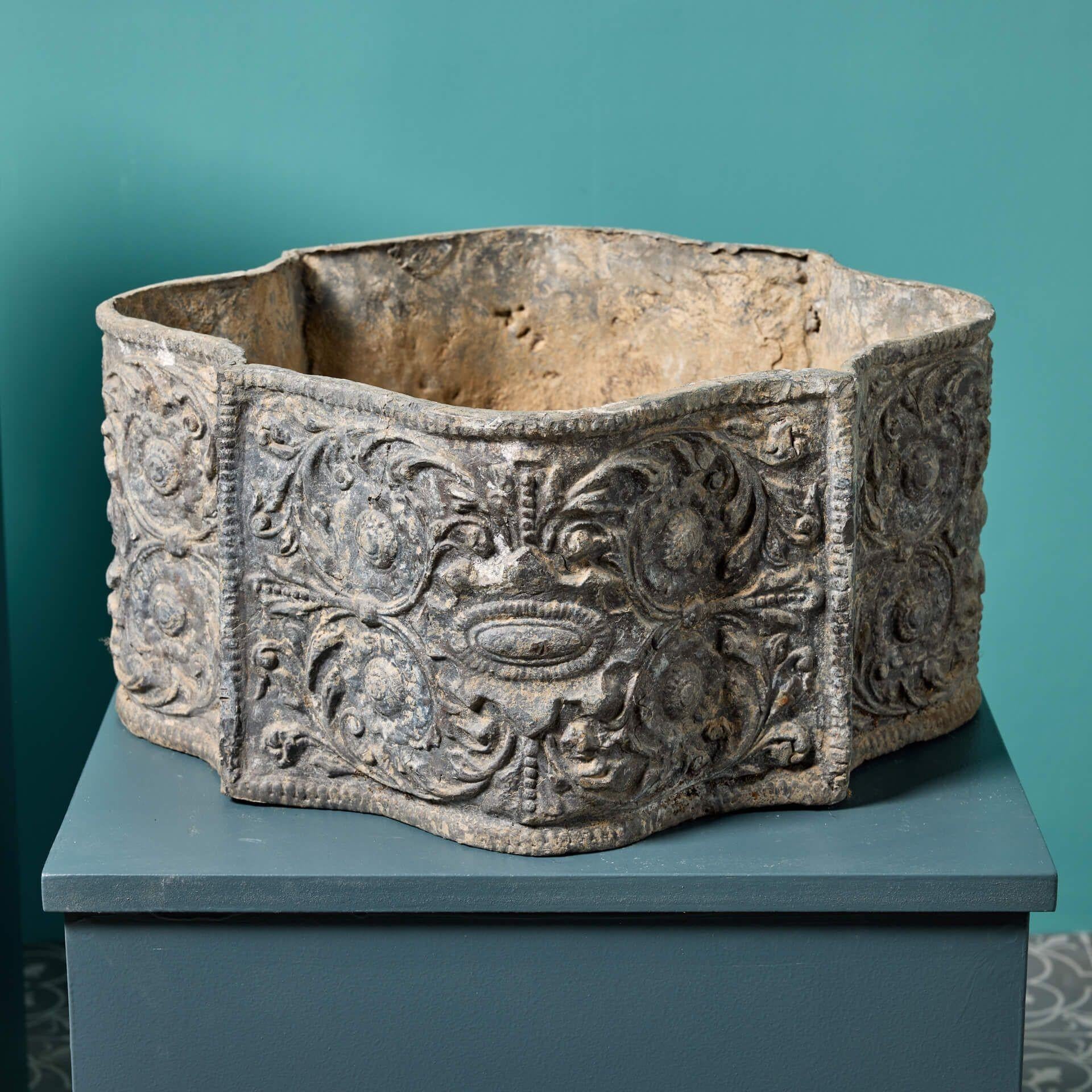 Two Antique Cast Lead Garden Planters In Good Condition In Wormelow, Herefordshire