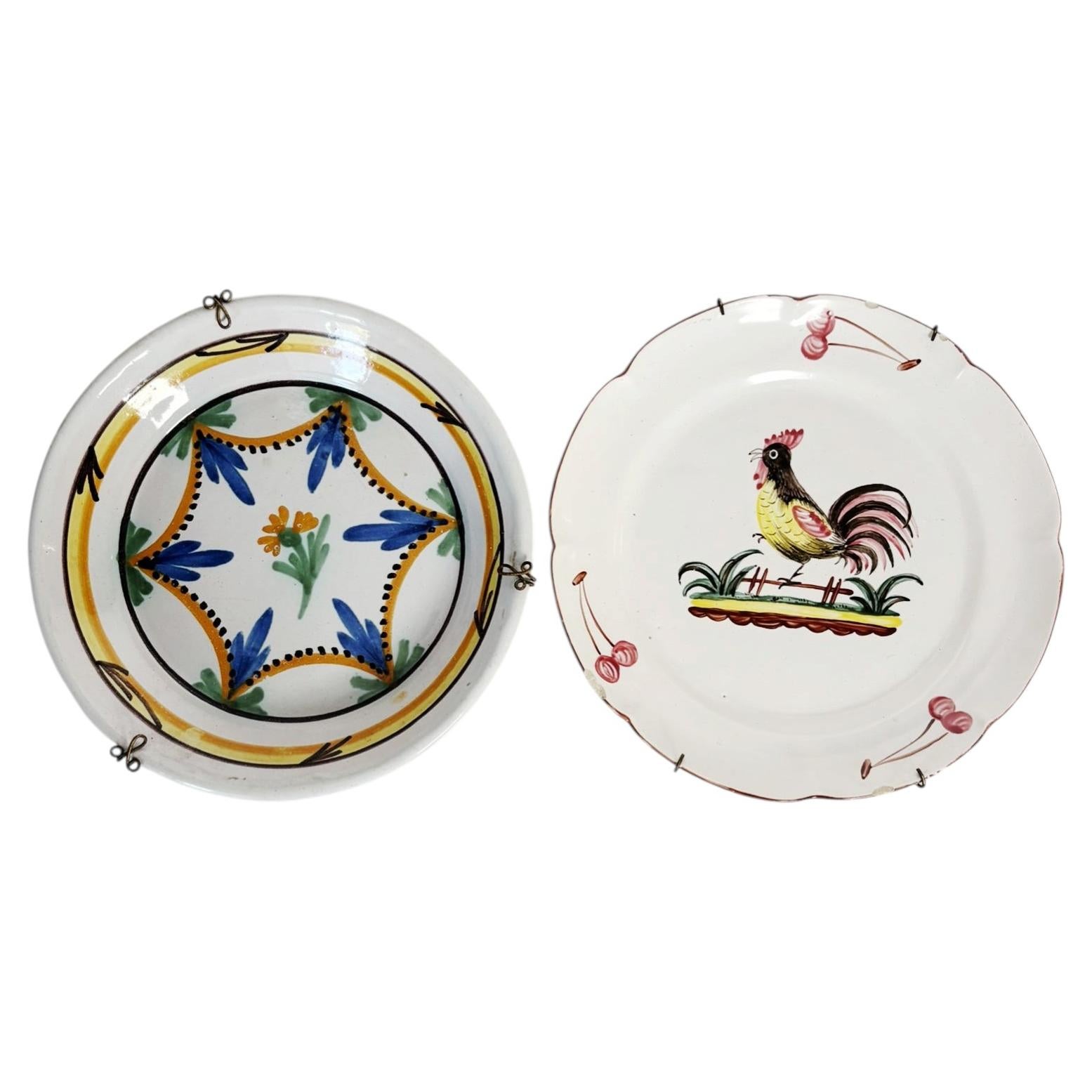 Two antique ceramic plates, France, 19th century