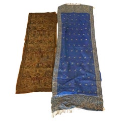 Two Antique Chinese Embroidered Table Runners C1920