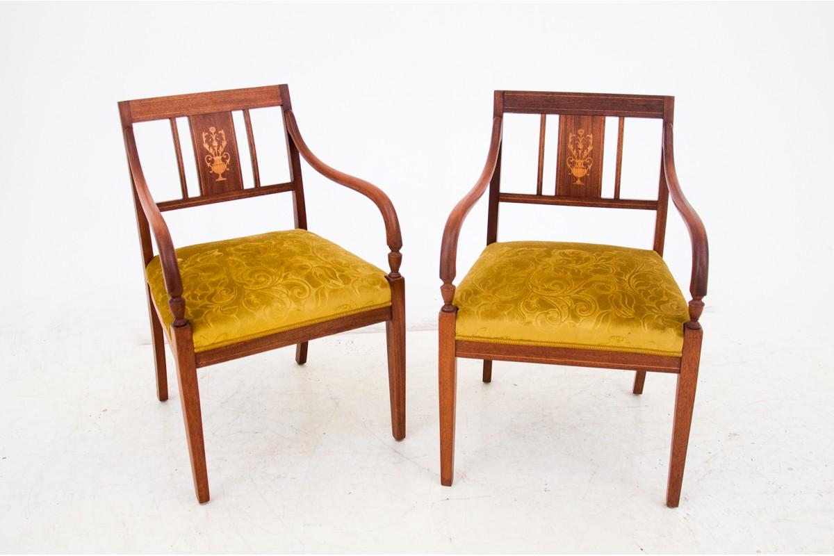 Swedish Two Antique Empire Armchairs, Sweden, 1860