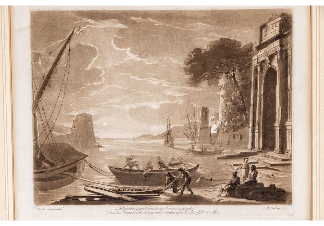 Two Antique English Sepia Engravings By Earlom & Lorrain No. 2 & No. 5 (Englisch) im Angebot
