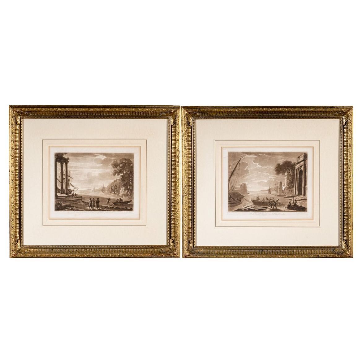 Two Antique English Sepia Engravings By Earlom & Lorrain No. 2 & No. 5 im Angebot